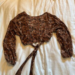Floral Brown Women's Top
